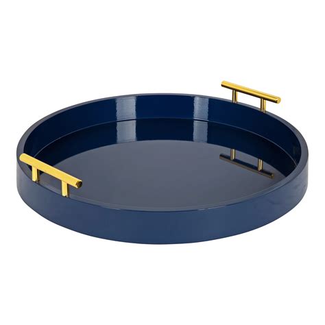 navy blue round tray.